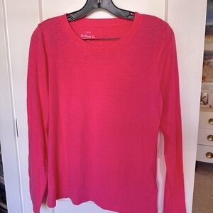 J Crew long-sleeve Girlfriend Tee pink size small